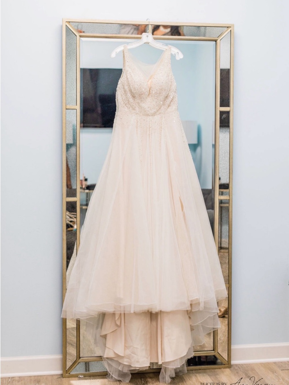 Ethereal Champagne Tulle Ball Gown